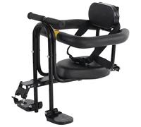 Child Front Bicycle Seat Removable High Chair with Guardrail & Backrest & Soft Seat Cushion & Height Adjustable Pedal for MTB Road Bike, Folding Bike, for Children 1~4 Years (up to 40 Years)