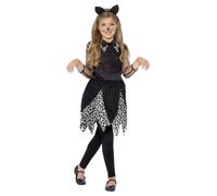 Child Girl Midnight Cat Fancy Dress Party Costume Sizes 4-12 Years