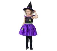 Child Girl Stitch Witch Spider Halloween Fancy Party Dress Costume