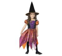 Child Girl Witch Halloween Ombre Sunset Lightning Star Fancy Dress Costume
