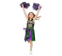 Child Girl Zombie Toxic Waste Cheerleader Halloween Fancy Dress Costume