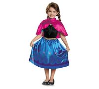 Child Girls Official Disney Frozen Anna Fancy Party Dress Costume with Cloak