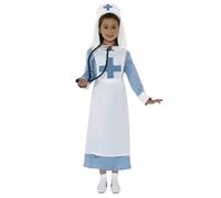 Child Girls WW1 Nurse Medical Uniform Great War Fancy Dress Party Costume