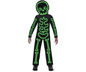 Child Glow in the Dart Stick Figure Skeleton Costume - 8-10 Years