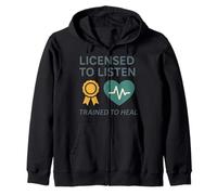 Child Grief Counselor Healing Hearts Trauma Support Zip Hoodie