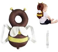Child Head Protection Pad, Adjustable Baby Safety Pad Baby Walker Protection Head Cute Little Bee Bear (Brown Breathable)