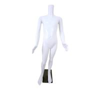 Child Headless Mannequin 129cm Matt White Kids Display Dummy with Rotating Arms, Full Body Plastic Retail Mannequin with Metal Base & Aluminium Stand