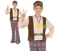 Hippie Boys Fancy Dress 60s 70s Groovy Peace Childs Childrens Kids Hippy Costume - costume hippie fancy dress hippy boys 60s 70s childs kids outfit