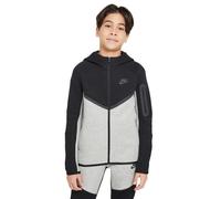 NIKE Sportswear Tech HV5867-064 Fleece Hooded Jacket for Older Children, Dark Grey Heather/Black/Black, M