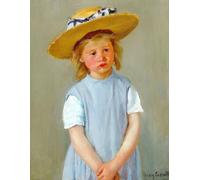 Child in a Straw Hat - Mary Cassatt - Large Notebook: 120 Lined Pages, College Ruled, 8.5"x 11" Journal Diary Notepad