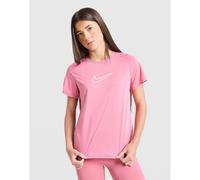 Nike Junior Girls Training Dri-FIT Short Sleeve Top, Peony/White, Size Xs=7-8 Years Peony/White