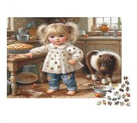 Child Kitchen Mess Jigsaw Puzzle 1000Pc Recycled Paper for Adults Puzzle for Adults Fun Challenging Family Game Fun Home Activity Great Gift for Relaxation Creativity 70x50cm/1000pcs