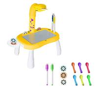 Child Learning Desk Music Machine with Light Projector and 5ML for Painting Activities Educational Science and Technology Teaching Toy for Kids (Yellow, One Size)