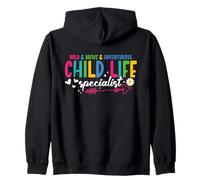 Child Life Specialist Play Therapy Bold Brave Certified CLS Zip Hoodie