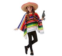 Child Mexican Poncho & Sombrero Sold Separately Fancy Dress
