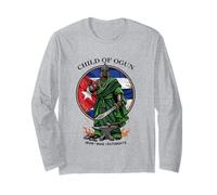 Child of Ogun Iron Orisha wih Cuban Flag Long Sleeve T-Shirt