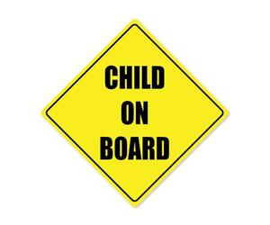 Child On Board Car Safety Vinyl Car Sticker 150mm by 150mm Printed on External grade vinyl which is designed to be fitted on the OUTSIDE of the vehicle for many years