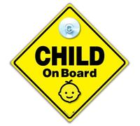 Child on Board Car Sign, Baby on Board Sign with Suction Cup, 14cm