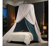 Child Princess Dome Mosquito Net Double Bed Canopy, Shading Cloth Hanging Bed Tent Multifunction for Single to King Size Beds Ideal for Bedroom Decorative-Blue