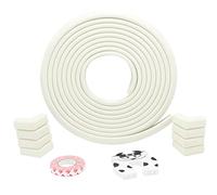 Child Proof Baby Proof Edge and Corner Guards with Door Stop | 6 Meters + 8 Corners | Furniture Edge Protection Safety Pack | Easy Installation and Long-Lasting | Non-Toxic, White