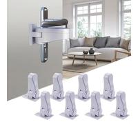 Child Proof Door Lever Locks, 8-Pack Door Handle Locks with Adhesives for Baby, No Drilling, Deter Pet Opening The Door, Kids and Toddler Safety Door Handle Lock, Easiest Use (White, 8 Pack)