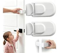 Child Proof Door Lock for 3.5cm Interior Doors, Snap-On Baby & Pet Safety Latch, Tool-Free Instant Install, Damage-Free Rental Friendly, Easy Adult Manual Thumb-Turn Unlock