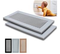 Child Proof Floor Vent Cover,Silicone Floor Vent Cover,Catch Small Items Baby Safe Product,Fits Floor Vents 4x10" 2pcs (Grey)