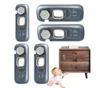 Child Proof Refrigerator Lock, Door Lock for Child Safety - 5X Fridge Lock Child Safety, No Drill Oven Lock, Child Safe for Dishwasher, Oven, Cupboard, Closet