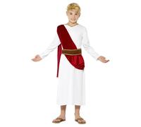 Smiffy's Costume – Roman, White with Robe, Belt and Headpiece – Boys