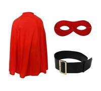 Child’s Super Potato Costume Set - Red Hero Cape, a Black Belt, and a Red Superhero Mask - Perfect for World Book Day Fancy Dress