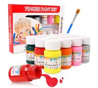 Child-Safe Finger Paint Set, Washable Non-Toxic Kids Art Supplies, 12 Colours for Sensory Play & Early Learning (Ages 3-10)