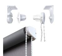 Child Safe Roller Blind Fittings - 25mm Plastic Spare Replacement Repair Kit with Beaded Chain for Curtain Rods and Blackout Brackets