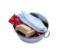 Child Safe Tiny Wash Tub for Doll Accessories Portable Design Promotes Creative Pretend Activities Tiny Laundry Basin Dollhouses
