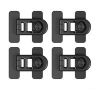 Child Safety Cabinet Latch Lock for Fridges, Cupboards, Drawers & Oven Doors - Rotatable No-Punch ABS Lock, for Easy -on Installation, 4-(Black)