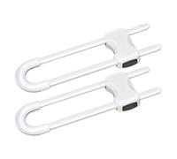 Child Safety Cabinet Locks - 2 Pack Keep Curious Little Hands Out of Harm's Way | Adjustable U-Lock Design Fits Handles, Knobs | No Tools Required Proofing Locks for Kitchen, Drawers, Cabinets