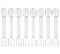 Child Safety Cabinet Locks, 8-Pack, Easy Install with 3M Adhesive, No Screws or Drilling, Multi-Purpose Latches for Cabinets, Drawers, Doors, Kitchen, Ovens, Toilets