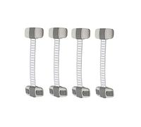 Child Safety Cupboard Lock, 4 Pack Adjustable Baby Safety Strap Locks with Strong 3M Adhesives for Fridge, Cabinets, Drawers, No Tools Needed - Gray
