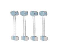 Child Safety Cupboard Lock, 4 Pack Adjustable Baby Safety Strap Locks with Strong 3M Adhesives for Fridge, Cabinets, Drawers, No Tools Needed - Blue
