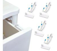 Child Safety Cupboard Locks, 4 Pcs Child Locks for Drawers Invisible & Unlocked Design Strong Adhesive No Drilling Needed Easy Install for Cabinet Cupboard and Other Furniture