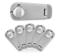 Child Safety Cupboard Locks, 6 Pack Cupboard Locks for Children, No Drilling, Baby Proof Drawer Cabinet Locks Straps with Adhesive Tape, Babyproofing Safety Locks（Grey, White）