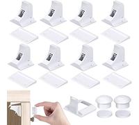 Child Safety Cupboard Locks, 8 Locks 2 Keys Magnetic Baby Cupboard Safety Locks Easy Install Child Locks for Kitchen Cupboards Drawers