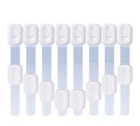 Child Safety Cupboard Locks, Lookka 3M Adhesive with Adjustable Strap Latches for Baby Proofing Kitchen Cabinets, Drawers, Appliances, Fridge and Oven (8 Pack)
