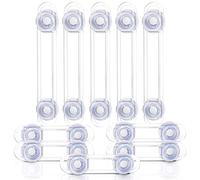 Child Safety Cupboard Locks - Pack of 10 Transparent Child Locks Easy to Install - Cupboard Locks for Children - Child Locks for Kitchen Cupboards - Baby Proofing