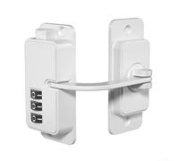 Child Safety Lock for Fridge Cabinet Drawer and Window, No Hardware Installation Required, ABS and Metal Build (Corner Style White)