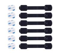 Child Safety Locks,Baby Safety Cupboard Strap Locks,Baby Proofing Cabinet Locks,Baby Proof Double Lock System for Fridge, Cabinets, Drawers, Dishwasher, Toilet, 3M Adhesive No Drilling