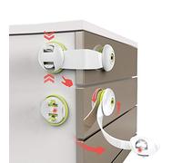 Child Safety Locks, Flow.month 10 Pack Child Safety Cupboard Locks, No Tools or Drilling Needed, Baby Cabinet Locks for Kitchen Cabinets, Drawers, Appliances, Closet, Kitchen, Fridge and Oven, Trash