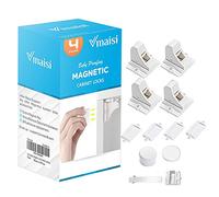 Child Safety Magnetic Cabinet Locks - vmaisi 4 Pack Adhesive Baby Proofing Cabinets & Drawers Latches