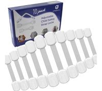 Child Safety Strap Locks, 10-Pack, No Drilling Needed, 3M Adhesive