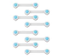 Child Safety Strap Locks, 8 Pcs Baby Proofing Cabinet Locks with Strong Adhesive, Multi-Purpose Safety Cupboard Door Lock for Cabinets, Drawer, Fridge - Blue