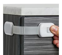 Child Safety Strap Locks to Childproof Cabinets, Drawers, Appliances & More 2022 (6-Pack, White/Gray)